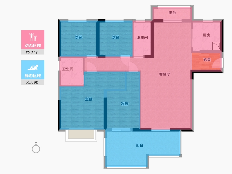 广东省-东莞市-保利滨湖堂悦-110.07-户型库-动静分区