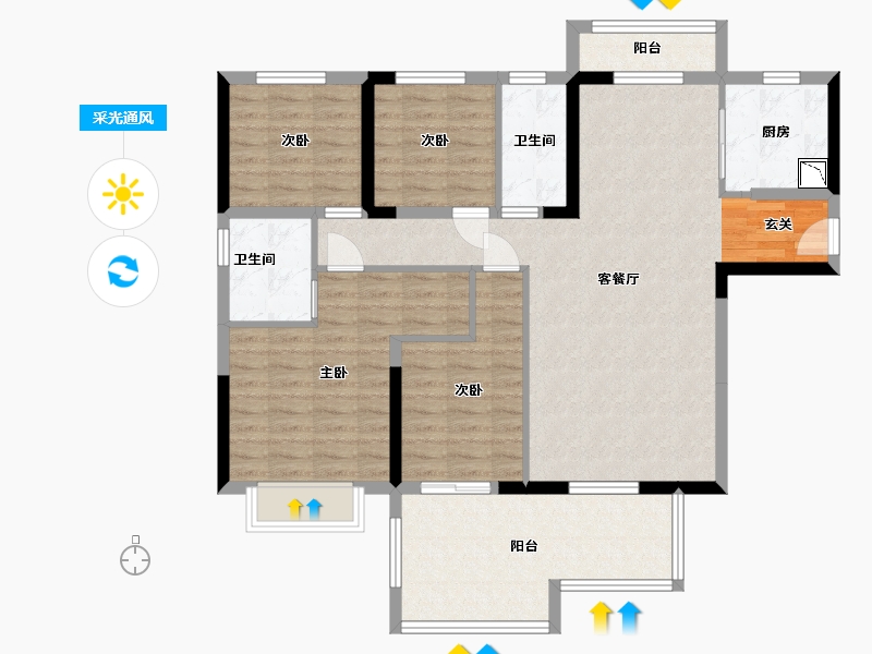 广东省-东莞市-保利滨湖堂悦-110.07-户型库-采光通风