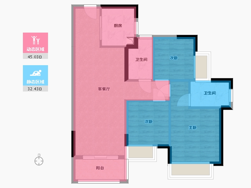 广东省-东莞市-龙光江南大境-68.85-户型库-动静分区