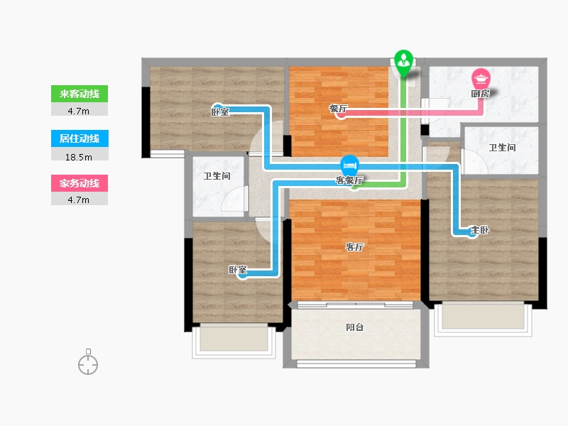 海南省-儋州市-合隆中央公园-84.38-户型库-动静线