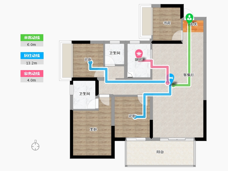 广西壮族自治区-南宁市-彰泰江景湾-94.58-户型库-动静线