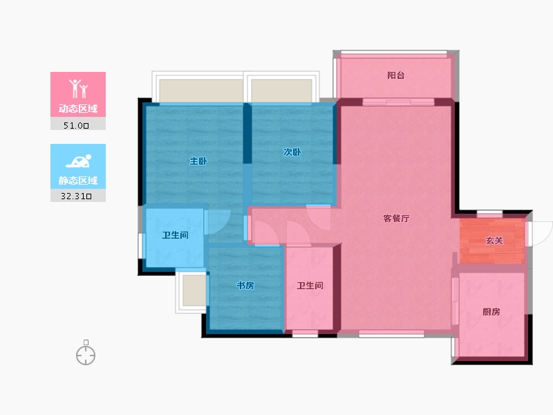 广东省-东莞市-信鸿誉庭-73.98-户型库-动静分区