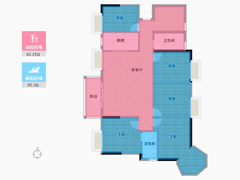 广西壮族自治区-南宁市-汉军冠江台-115.22-户型库-动静分区