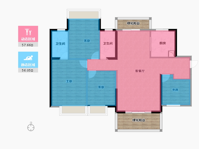 广西壮族自治区-南宁市-龙光玖珑华府-114.19-户型库-动静分区