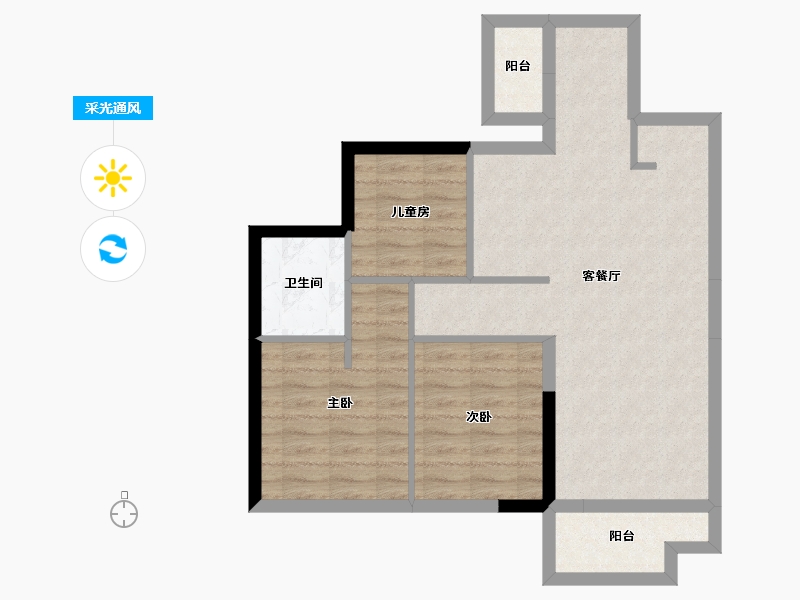 广东省-东莞市-招商雍景湾-69.94-户型库-采光通风