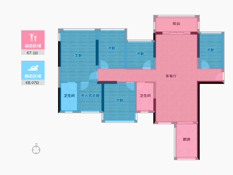 广西壮族自治区-南宁市-西建冠城世家-120.83-户型库-动静分区