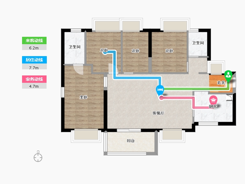 广东省-东莞市-凤岗·四季花城-91.02-户型库-动静线