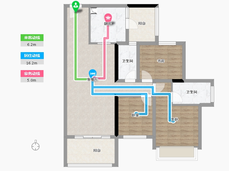 广西壮族自治区-贵港市-华泰荣御-86.38-户型库-动静线