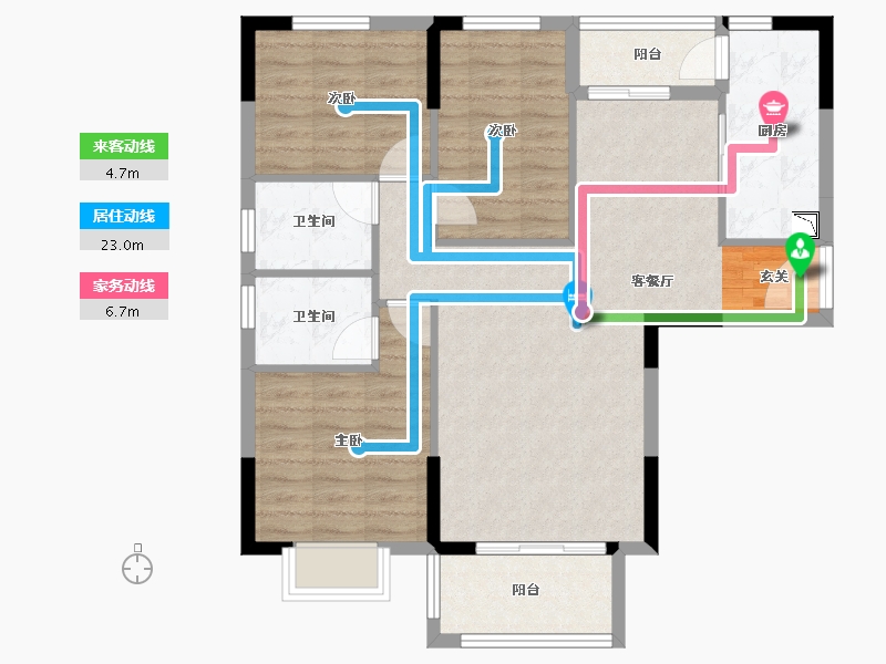 广东省-中山市-华立凯旋新城-85.31-户型库-动静线