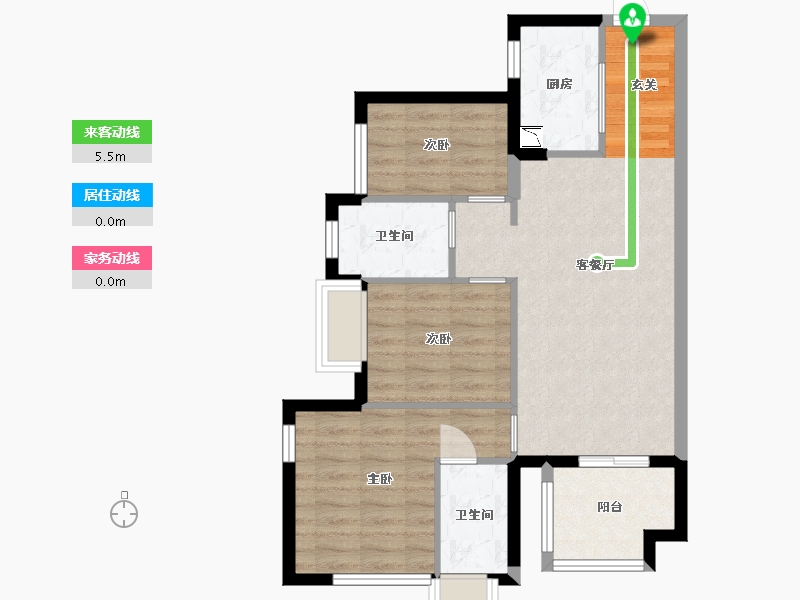 广东省-东莞市-凤岗·四季花城-72.85-户型库-动静线