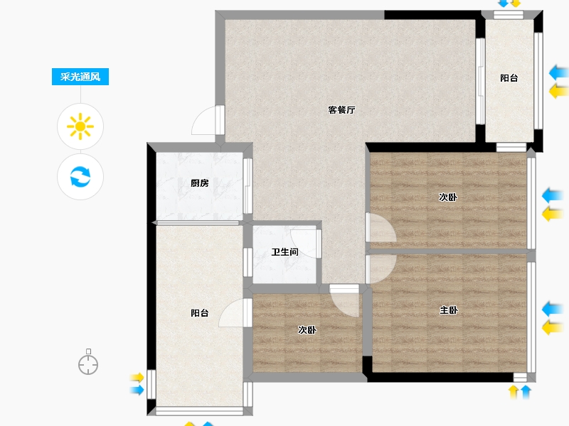 广西壮族自治区-南宁市-西建冠城世家-88.00-户型库-采光通风