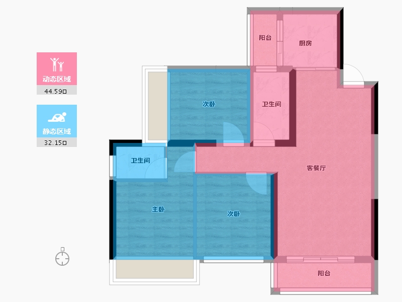 广西壮族自治区-桂林市-顺祥新天地-67.55-户型库-动静分区