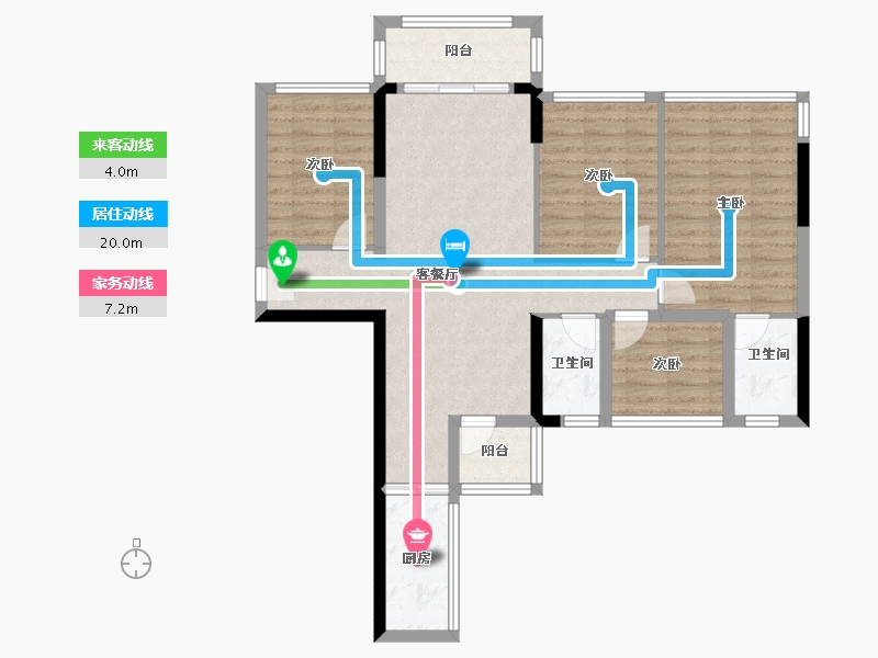 广西壮族自治区-南宁市-西建冠城世家-91.48-户型库-动静线