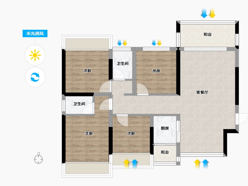 广西壮族自治区-桂林市-顺祥新天地-83.24-户型库-采光通风