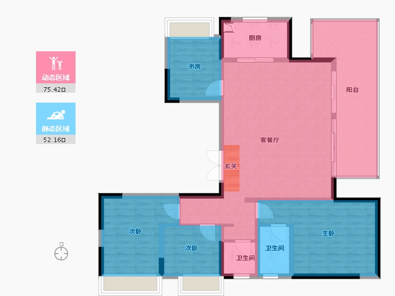 广西壮族自治区-南宁市-彰泰江景湾-115.32-户型库-动静分区