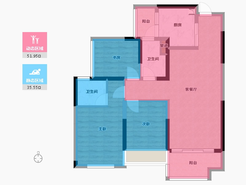 广西壮族自治区-桂林市-桂林彰泰学府-76.78-户型库-动静分区