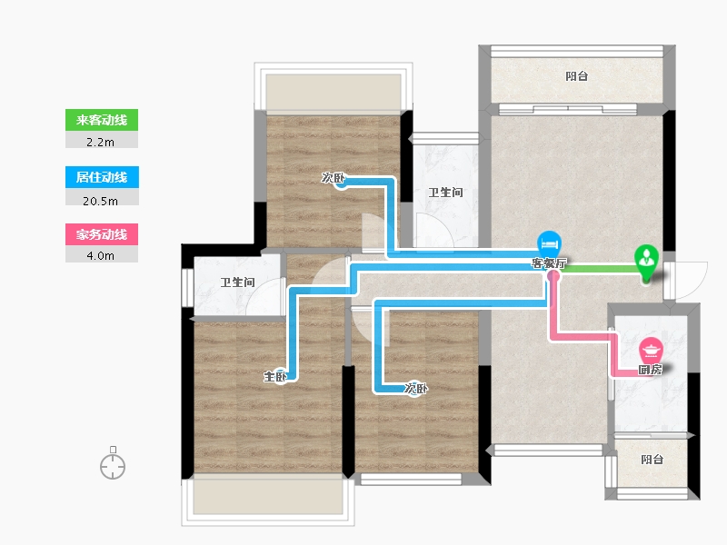 广西壮族自治区-桂林市-顺祥新天地-66.62-户型库-动静线