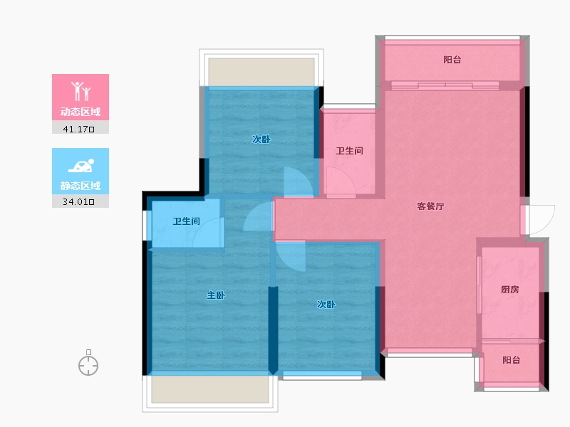 广西壮族自治区-桂林市-顺祥新天地-66.62-户型库-动静分区