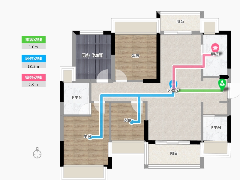 广东省-中山市-越秀天樾湾-82.86-户型库-动静线