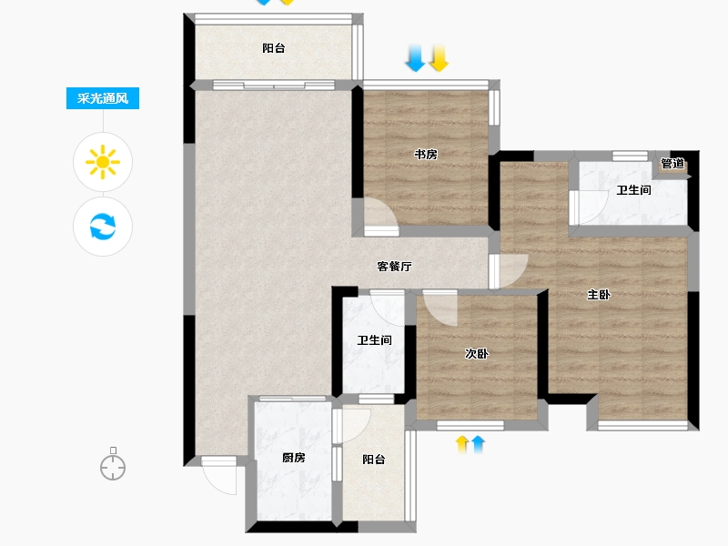 广西壮族自治区-桂林市-桂林彰泰学府-83.46-户型库-采光通风