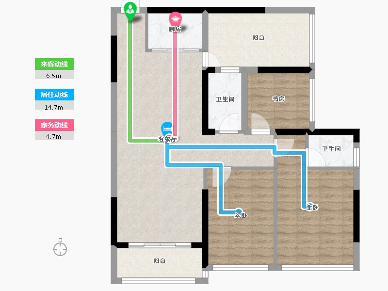 广西壮族自治区-南宁市-西建冠城世家-92.28-户型库-动静线