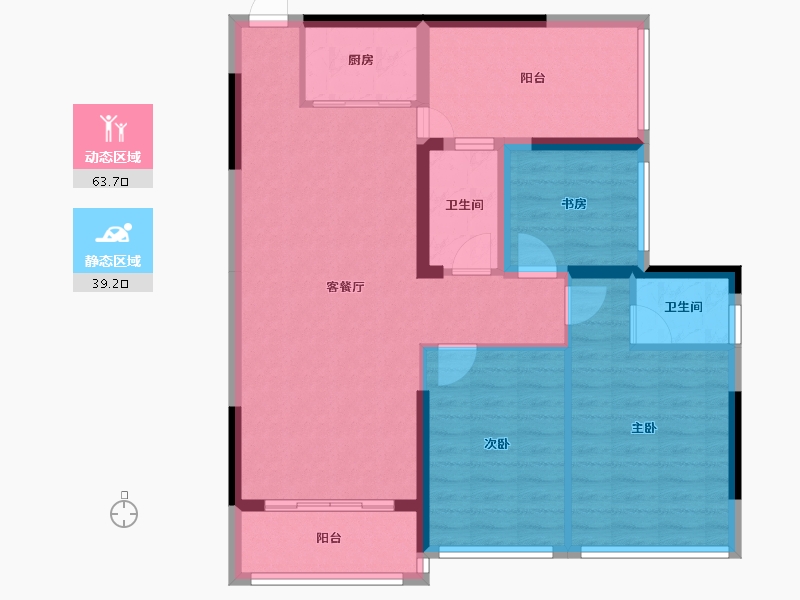 广西壮族自治区-南宁市-西建冠城世家-92.28-户型库-动静分区