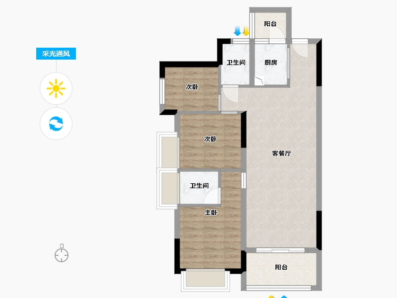 广东省-东莞市-香缤1号-70.77-户型库-采光通风