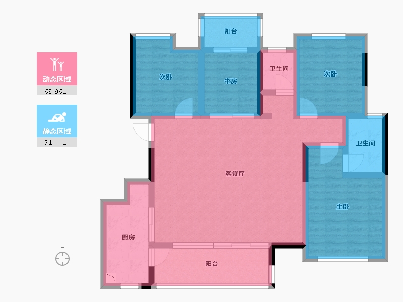 广西壮族自治区-桂林市-桂林彰泰学府-102.50-户型库-动静分区