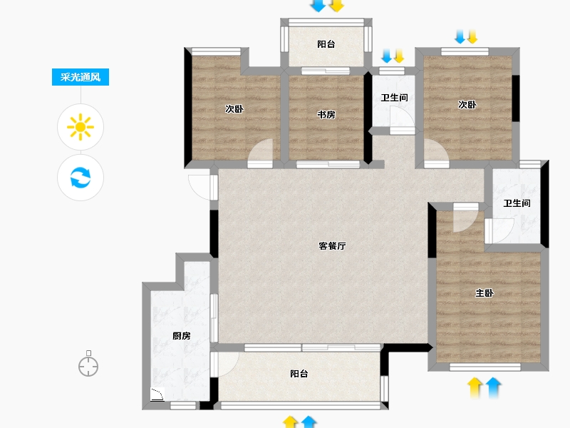 广西壮族自治区-桂林市-桂林彰泰学府-102.50-户型库-采光通风