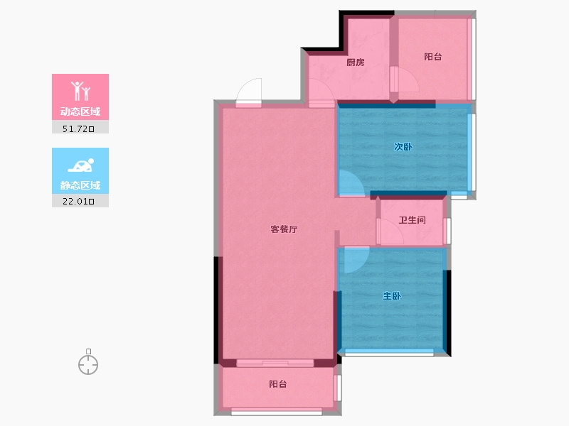 广西壮族自治区-南宁市-西建冠城世家-65.75-户型库-动静分区