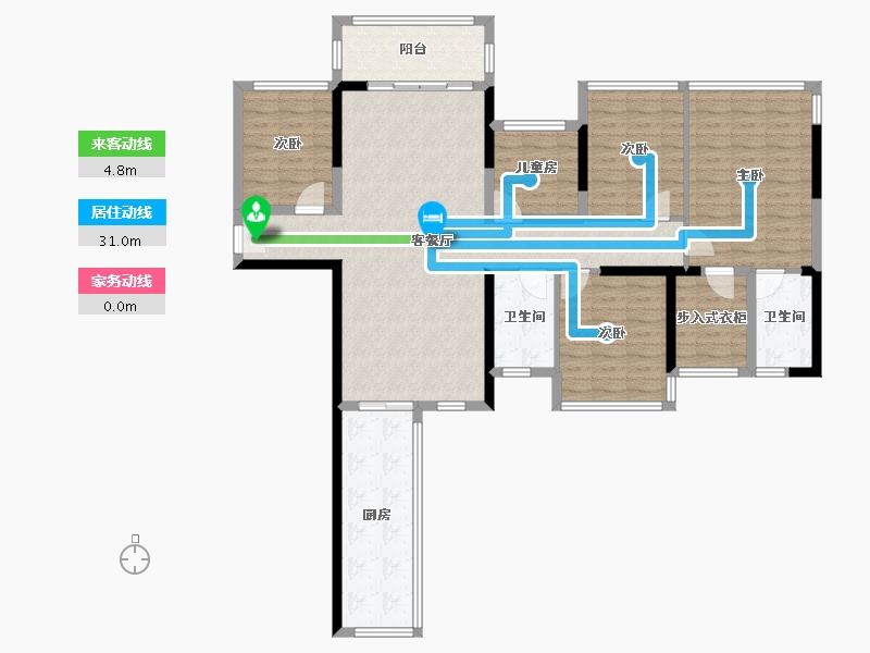 广西壮族自治区-南宁市-西建冠城世家-126.88-户型库-动静线