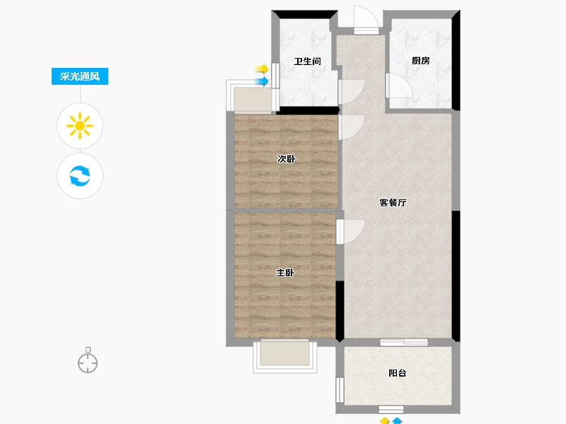 广西壮族自治区-北海市-嘉和冠山海-66.46-户型库-采光通风