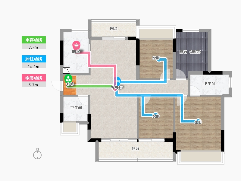 广东省-中山市-越秀天樾湾-100.62-户型库-动静线