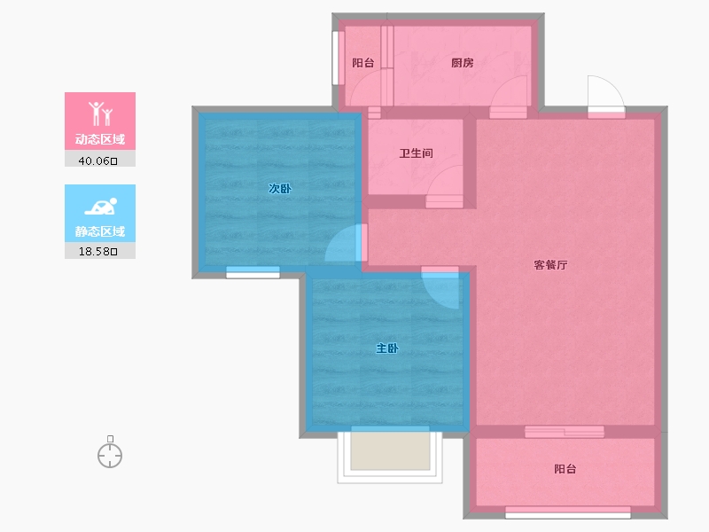 海南省-三亚市-海韵阳光城-50.84-户型库-动静分区