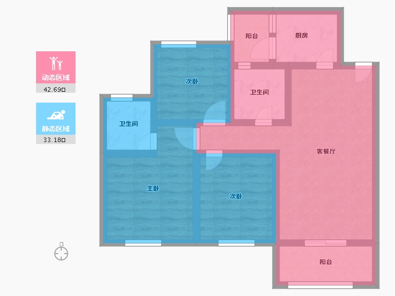 海南省-三亚市-海韵阳光城-65.32-户型库-动静分区