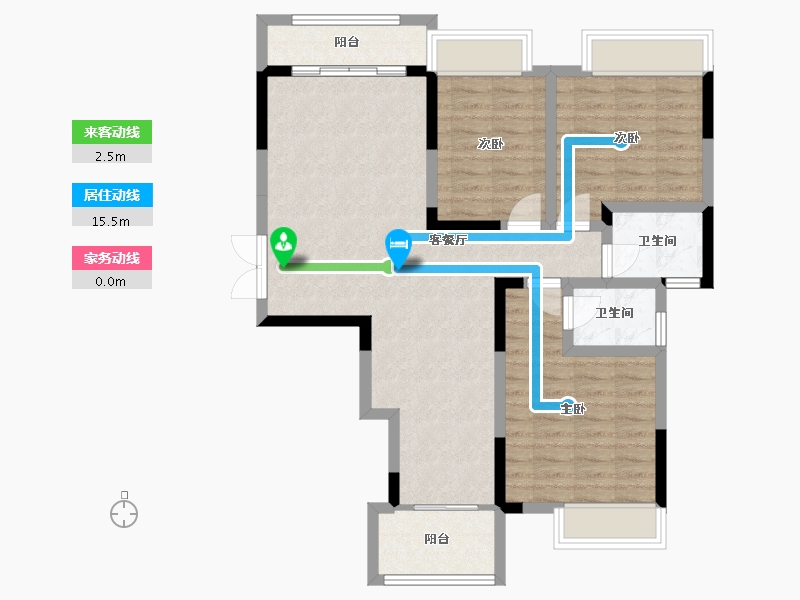 广西壮族自治区-桂林市-和欣西堤春天-88.72-户型库-动静线