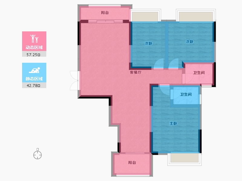 广西壮族自治区-桂林市-和欣西堤春天-88.72-户型库-动静分区