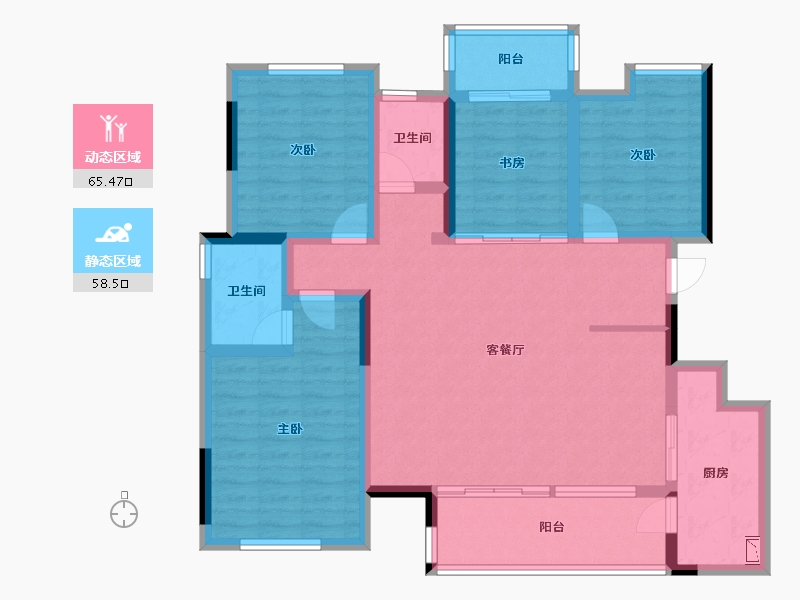 广西壮族自治区-桂林市-桂林彰泰学府-110.44-户型库-动静分区