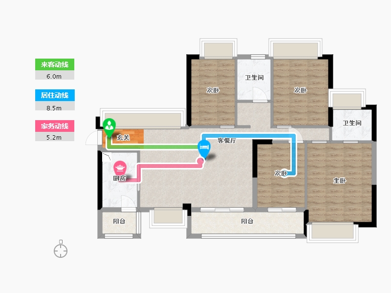 广东省-东莞市-香缤1号-96.92-户型库-动静线