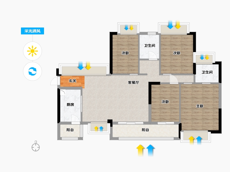 广东省-东莞市-香缤1号-96.92-户型库-采光通风