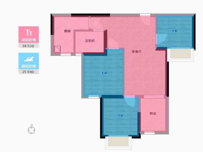 广西壮族自治区-南宁市-人和公园溪府-56.28-户型库-动静分区