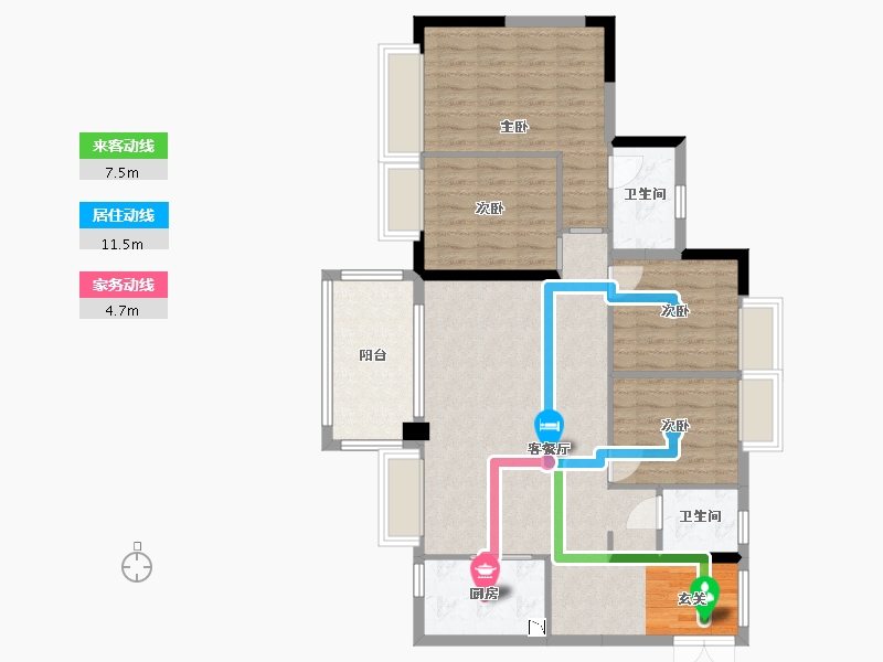 广东省-东莞市-佳兆业碧海云天-101.17-户型库-动静线