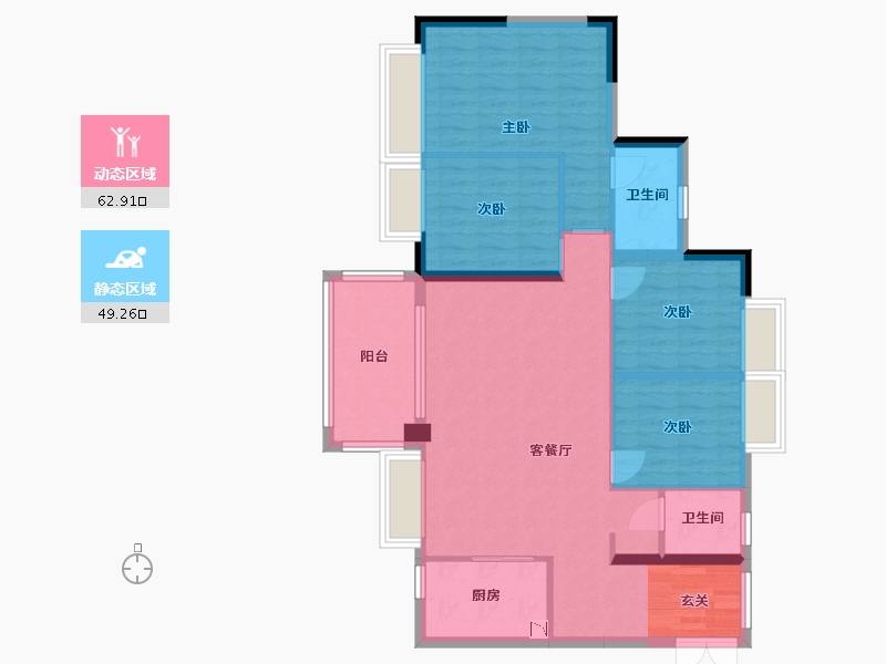 广东省-东莞市-佳兆业碧海云天-101.17-户型库-动静分区