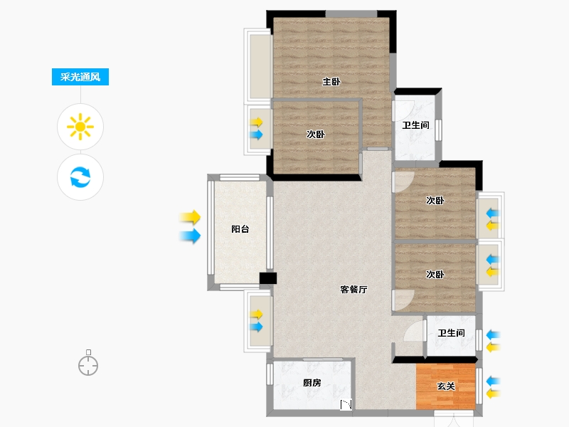 广东省-东莞市-佳兆业碧海云天-101.17-户型库-采光通风