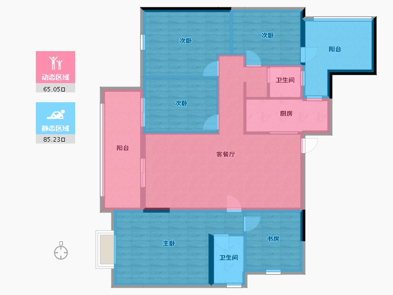 广西壮族自治区-北海市-嘉和冠山海-136.01-户型库-动静分区