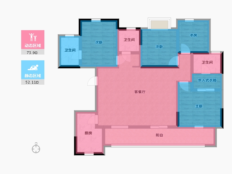 四川省-德阳市-锦利-滨湖国际社区-111.18-户型库-动静分区