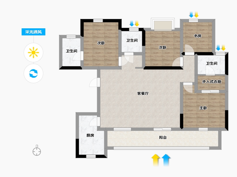 四川省-德阳市-锦利-滨湖国际社区-111.18-户型库-采光通风