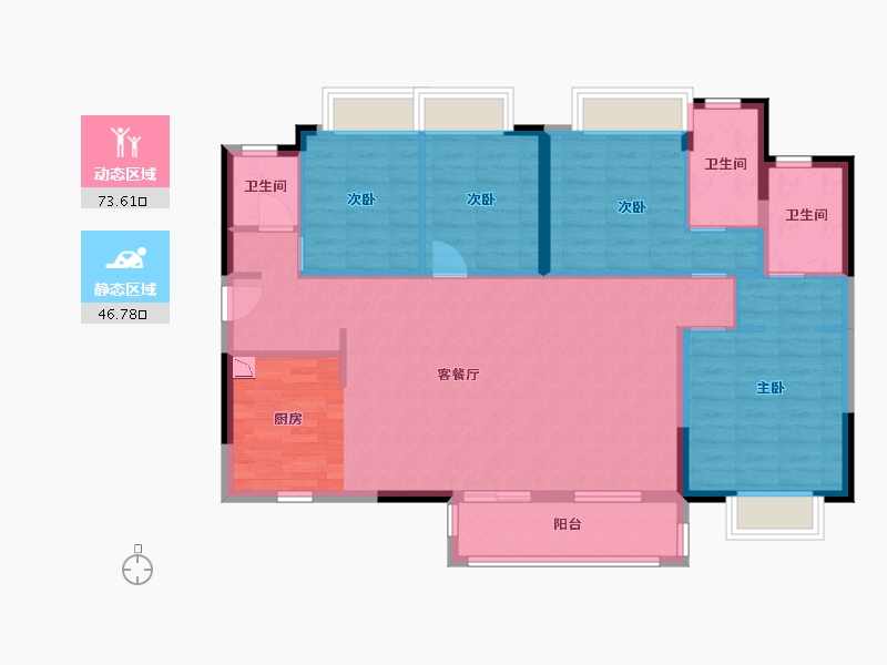 广东省-东莞市-首铸御峰华庭-108.91-户型库-动静分区