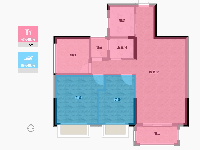 广西壮族自治区-南宁市-汇豪国际-69.31-户型库-动静分区