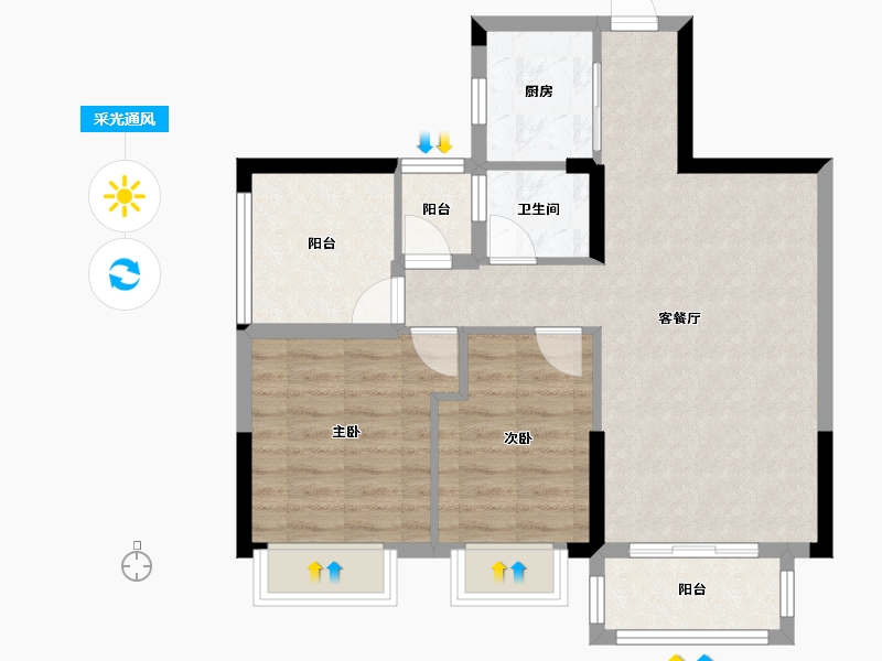 广西壮族自治区-南宁市-汇豪国际-69.31-户型库-采光通风